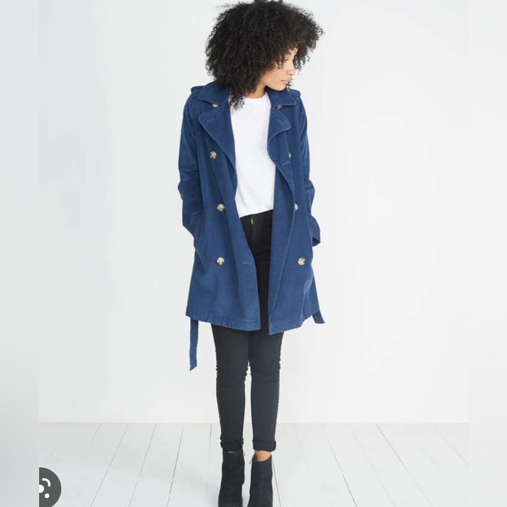 Marine Layer Kennedy Corduroy Double Breasted Trench Coat Size S
